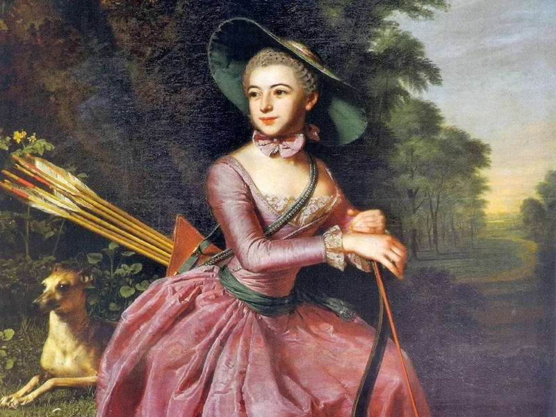 1725-Christoph Friedrich Reinhold Lisiewski - Ritratto della principessa tedesca Enrichetta Caterina Agnese di Anhalt-Dessau con attributi della dea Diana
